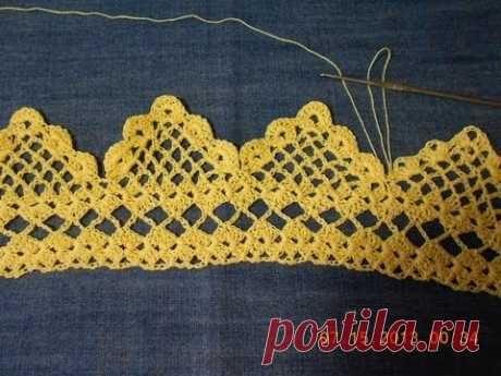 Orilla tejida en Picos parte 2 de 2 Crochet