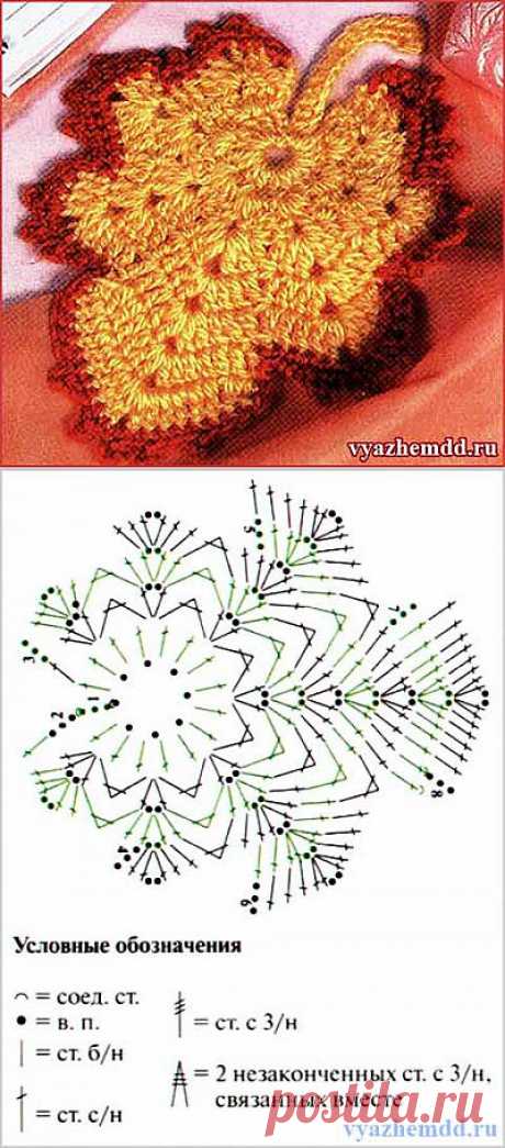 Кленовый лист крючком &quot;Очарование осени&quot; | Милые мелочи