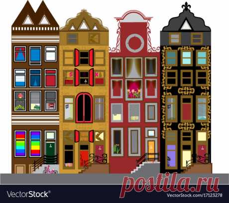 set-of-houses-in-the-dutch-style-different-color-vector-17123278.jpg (1000×884)