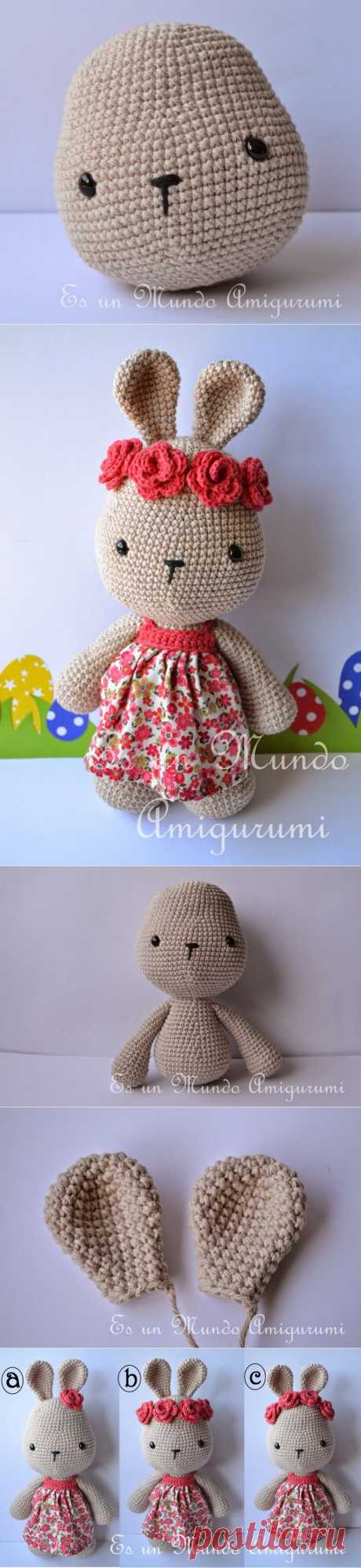 Это Amigurumi мир: шаблон Кролик с цветами