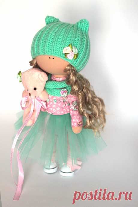 Rag doll Fabric doll Summer doll handmade by AnnKirillartPlace