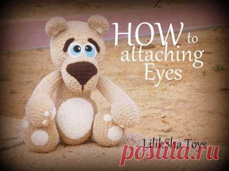 Amigurumi bear pattern - How to sew the Eyes of Amigurumi Teddy Bear.