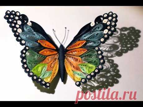 Quilled butterfly - Papillon quilling - Mariposa de Papel - YouTube