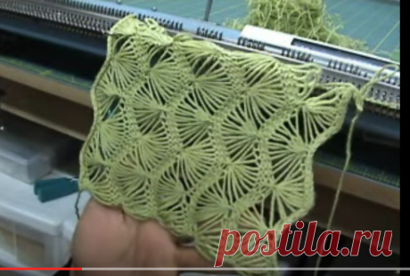 ВИДЕО   Machine knit fan lace part 3 of 5 - YouTube