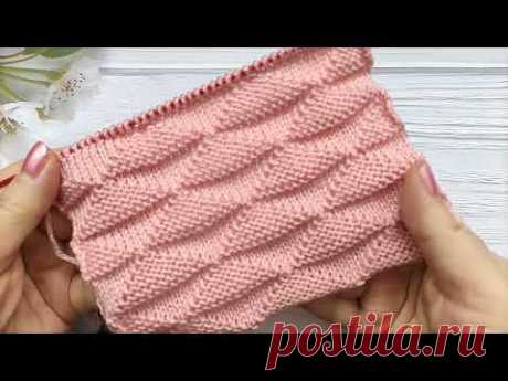 Triangles Knit Stitch| Einfaches Dreiecksmuster| Punto Triangoli ai ferri  Point de Triangles simple