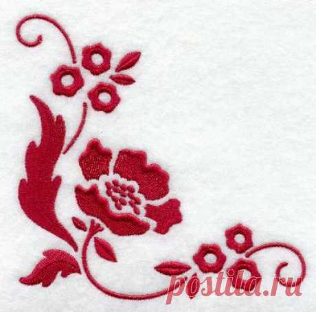 Machine Embroidery Designs at Embroidery Library! - Simply Red Floral Corner