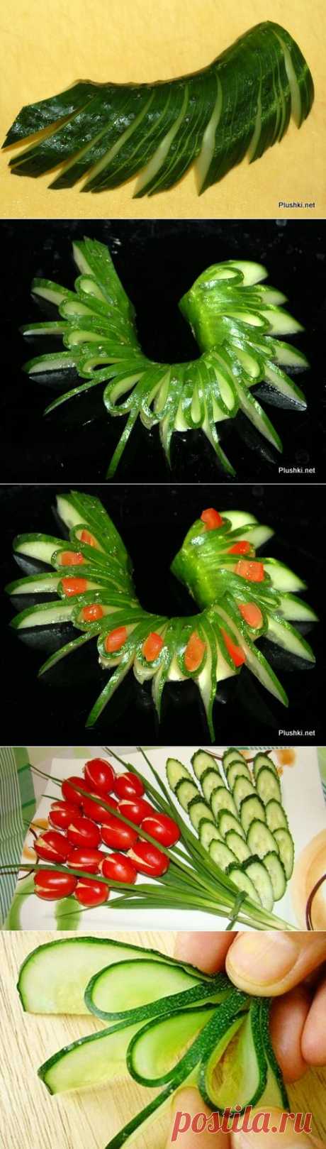 Украшение из огурца и помидора: мастер-класс
