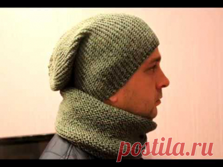 Как связать шапку Бини и снуд     How to tie a cap Bini