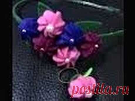 Diferente Flor  em Feltro  PASSO A PASSO- HOW TO MAKE ROLLED RIBBON ROSES- fabric flowers