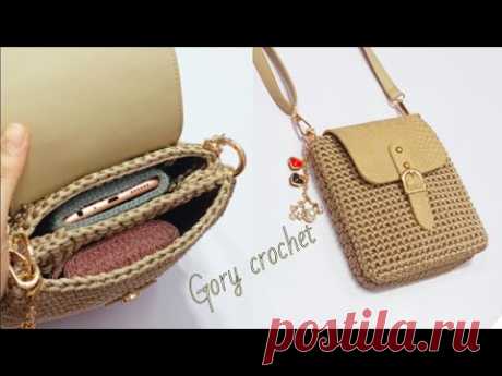 حقيبه كروشيه/جراب موبيل/bag crochet/bolso de ganchillo/вязаная сумка/tığ işi çanta/bolsa de crochê