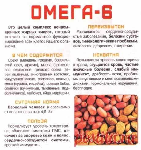 Омега 6 в организме человека