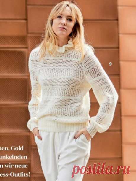 Обзор интересных пуловеров и джемперов из журнала "Сабрина" за сентябрь месяц | Мой Мир Вязания | Дзен