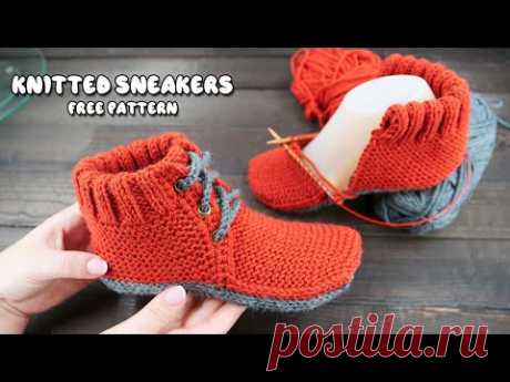 Следки – кеды спицами 👟 Slippers - sneakers knitted