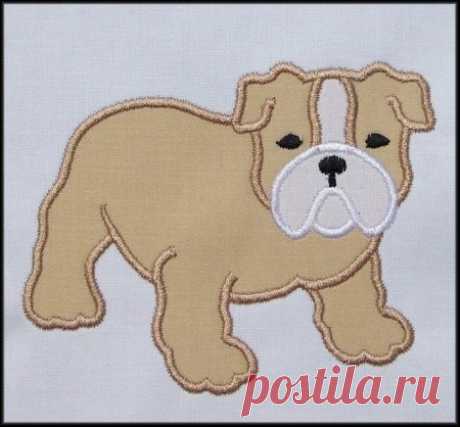 Bulldog machine embroidery applique designs Bulldog machine embroidery applique designs.  Comes in 3 sizes, for the 4x4, 5x7 and mega hoop.    H: 3.09 x W: 3.90 stitch count: 4920  H: 3.87 x W: 4.90 stitch count: 6159  H: 4.91 x W: 6.21 stitch count: 7772  color chart included    ***THIS IS NOT AN IRON ON PATCH OR A FINISHED ITEM***  Appropriate hardware and software is needed to transfer these designs to an embroidery machine.    You will receive the following formats: AR...