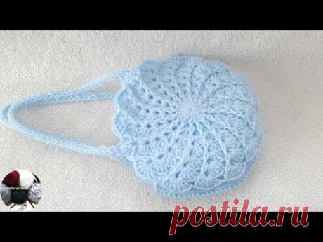 Crochet seashell bag/ crochet round bag