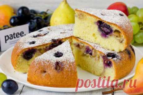 Пирог с виноградом на оливковом масле в мультиварке