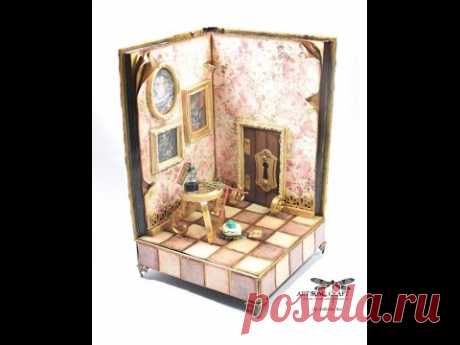 Mixed Media Tutorial Altered Book -  Alice in Wonderland Room Box
