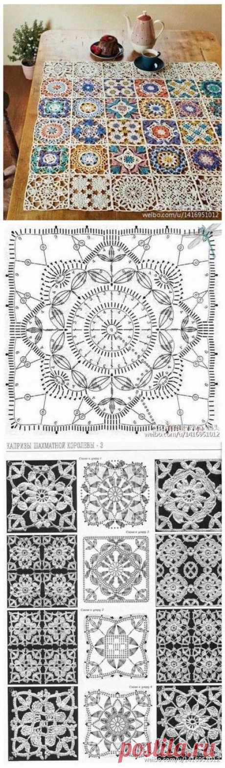 (189) Nice idea for those motifs you make when trying out a pattern with scrap yarn. 堆糖－美好生活研究所 | Crochet stitches I find interesting