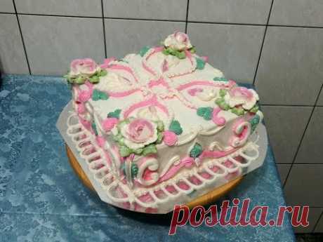 УКРАШЕНИЕ ТОРТОВ- Квадратный тортик "РОЗМАРИ" 26Х26см ,  cake decoration