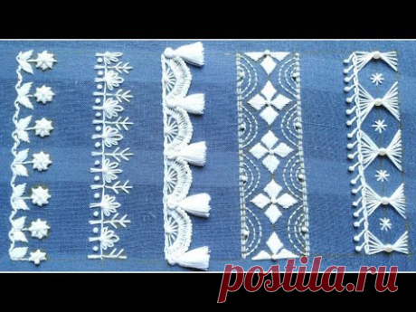 Fabulous Hand Embroidery,Fantastic Hand Embroidery border design,border embroidery,सीमा कढ़ाई