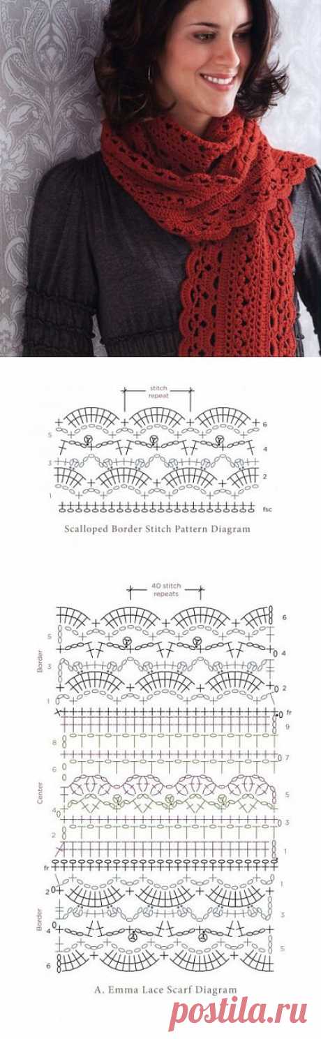Потрясающе красивый шарф крючком | Варварушка-Рукодельница
