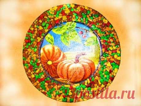 ═► Мозаика из яичной скорлупы + декупаж / Mosaic made of egg shell decoupage