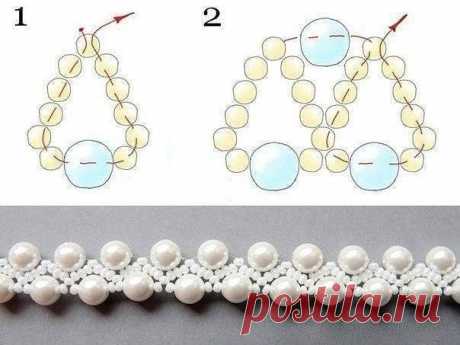 Плетём из бисера и бусин жемчужное колье