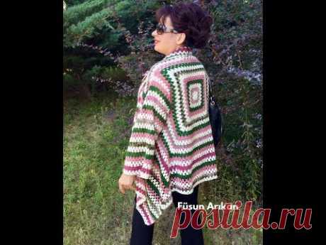 TIĞ İŞİ ÖRGÜ DİKİŞSİZ SALAŞ HIRKA YAPILIŞI (CROCHET SEAMLESS CARDİGAN TUTORİAL)