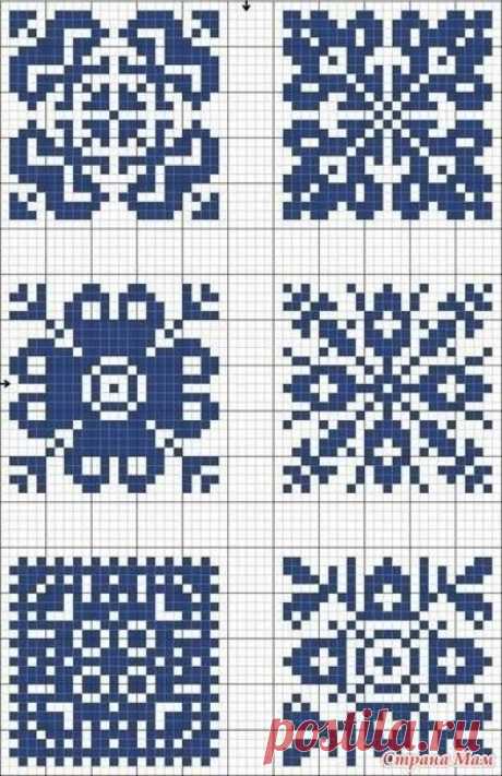 Снежинки. Самая красивая подборка из 50 узоров для вязания жаккарда и вышивки | Стильное вязание KNITMILO | Дзен