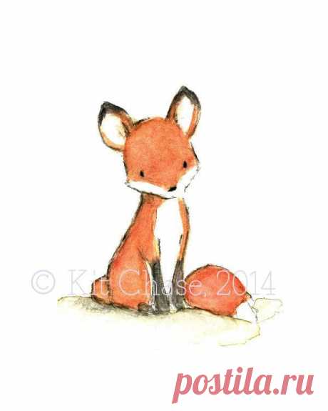 Children's Art FOXY Archival Print от trafalgarssquare на Etsy