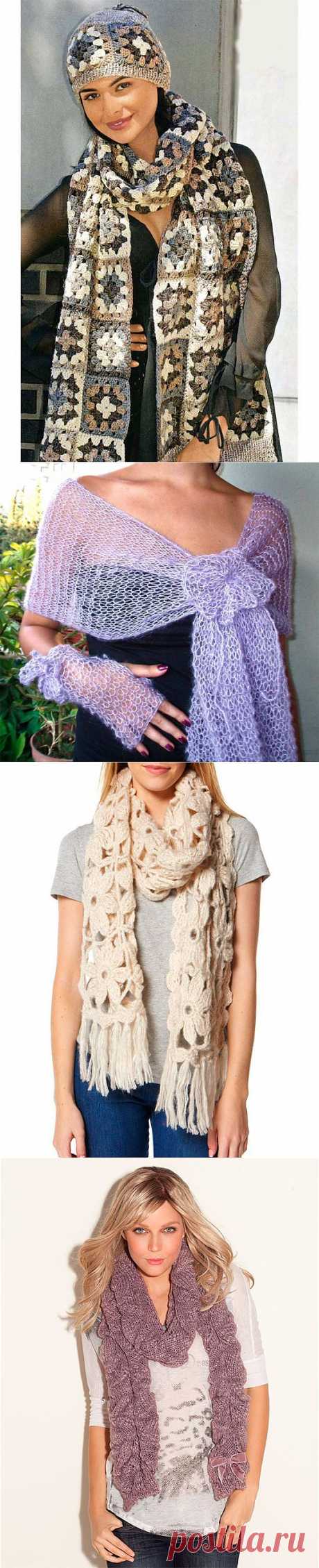 Женский вязаный шарф 2014 (45 фото) шарф спицами, крючком