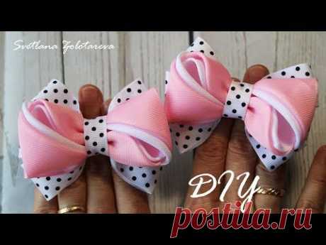 Милые бантики из лент 🎀 Канзаши 🎀 DIY 🎀Svetlana Zolotareva