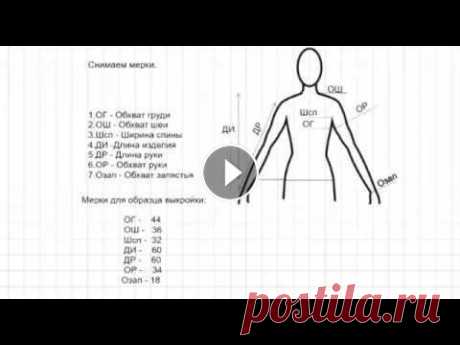 Урок 3  Построение основной выкройки для вязания Видеокурс по вязанию спицами для начинающих. Урок 3. Снятие мерок и построение основной выкройки для вязания....