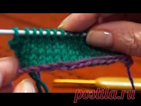 Набор края спицами. Открытые петли. Вязание петель спицами. (knitting edge)