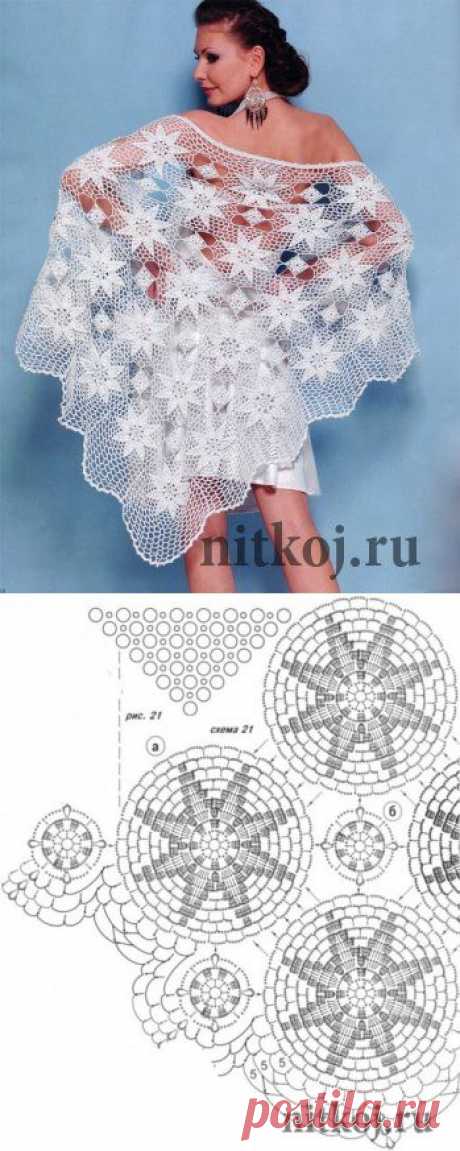 Вязание ажурных шалей » Ниткой - вязаные вещи для вашего дома, вязание крючком, вязание спицами, схемы вязания