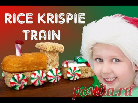 ▶ Rice Krispie Train - Kids Christmas Dessert Recipe - NO BAKE Cooking With Squish - YouTube