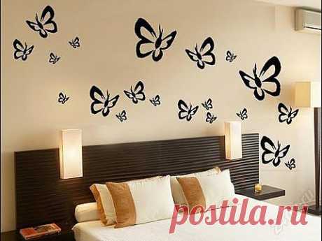 Декор стен своими руками с помощью бабочек: трафареты, материалы, способы крепления