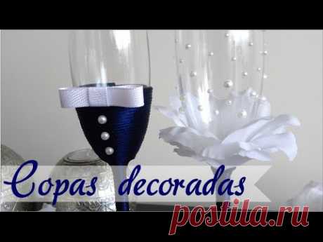 DECORACIÓN DE COPAS PARA BODA - PRIMER BRINDIS