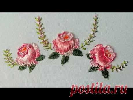 Silk 3D roses | hand embroidery | magic stitches