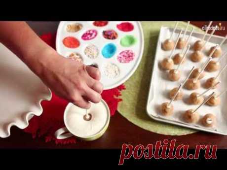Кейк попс - Шарики из бисквита на палочке (Cake pops): видео-рецепт