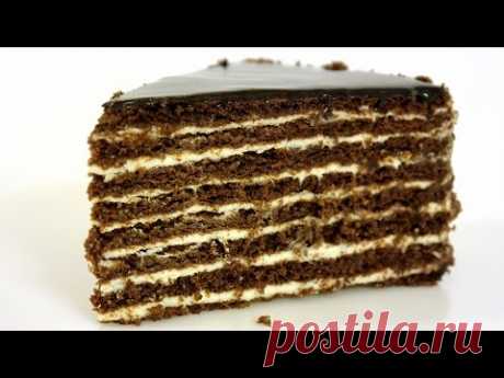 Торт "Спартак" Шоколадно-медовый торт со сметанным заварным кремом.