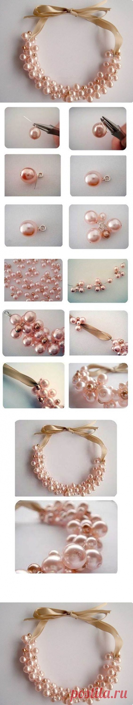 DIY Elegant Pearl Cluster Necklace