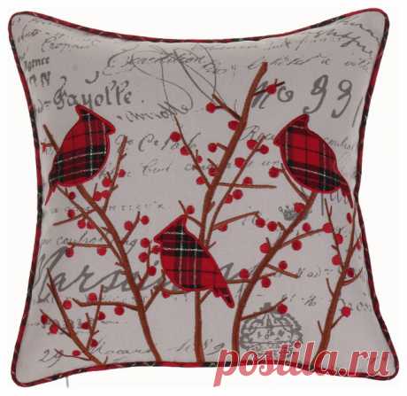 Holiday Cardinals Pillow - Contemporary - Decorative Pillows - by 14 Karat Home, Inc