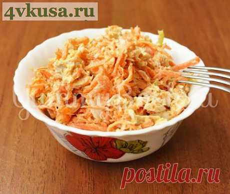 Куриный салат с корейской морковью | 4vkusa.ru