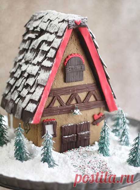 Идея декора Рождественского пряничного домика.