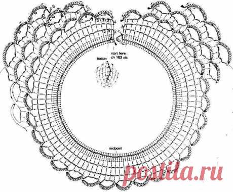 Вязаные крючком воротнички со схемами - Буськины записки