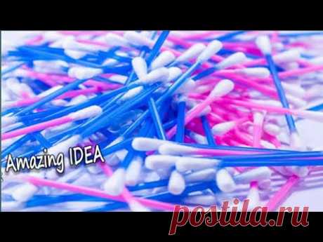 Cotton earbuds craft ideas / Cotton Ear Buds Home decor ideas