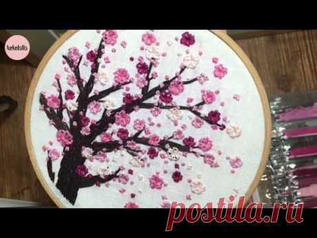 [프랑스자수 ] Cherry Blossom embroidery 벚꽃 자수