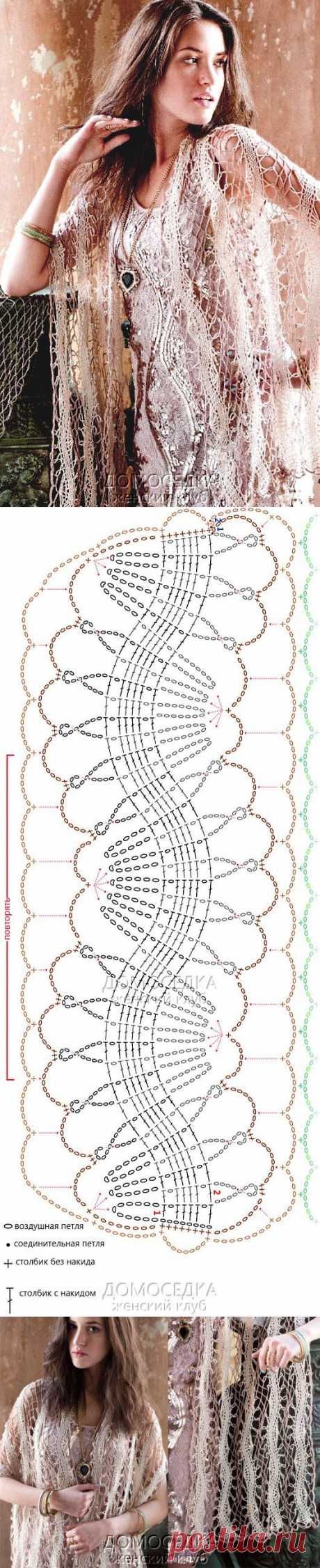 Ажурный палантин | ДОМОСЕДКА