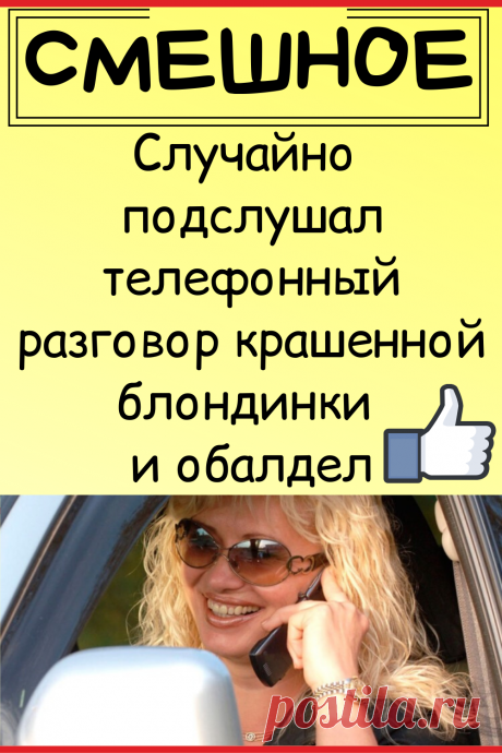 Случайно подслушал телефонный разговор крашенной блондинки и обалдел